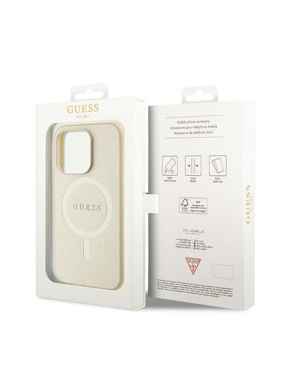 Guess Guess Etui na telefon iPhone 15 Pro Max Złoty