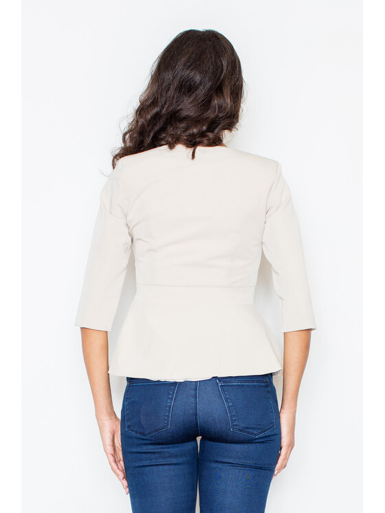 FIGL FIGL Marynarka M132 Beżowy Regular Fit