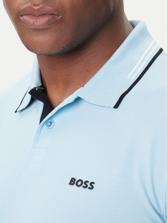 BOSS BOSS Polo majica Paul 50506193 Svetlo modra Slim Fit