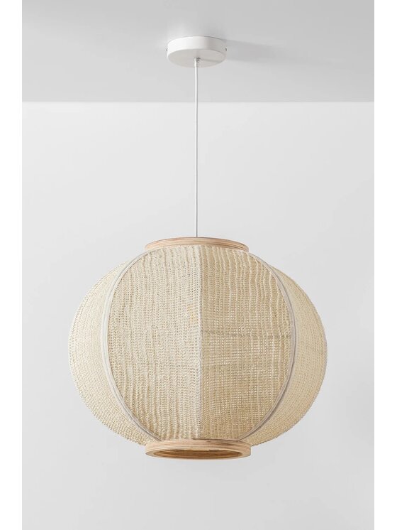 MIAhome MIAhome Lampa wisząca z lnu Ziyec Beżowy