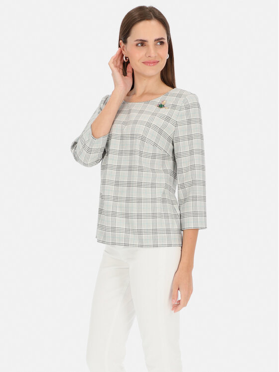 Potis & Verso Potis & Verso Bluzka Dariana Szary Regular Fit