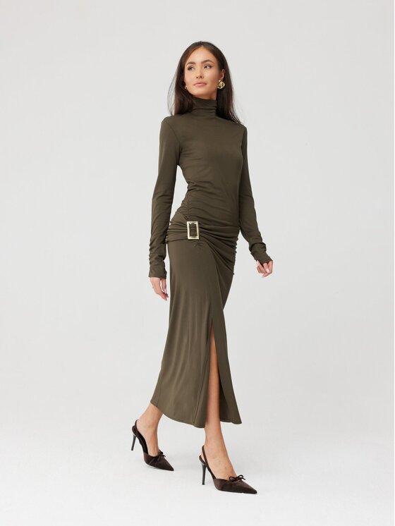 Roco Fashion Roco Fashion Vestito da giorno Leontine Cachi Slim Fit