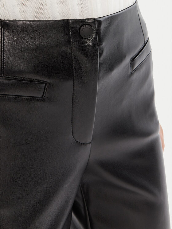 Patrizia Pepe Patrizia Pepe Pantaloni di pelle 8P0757 E005 Nero Regular Fit