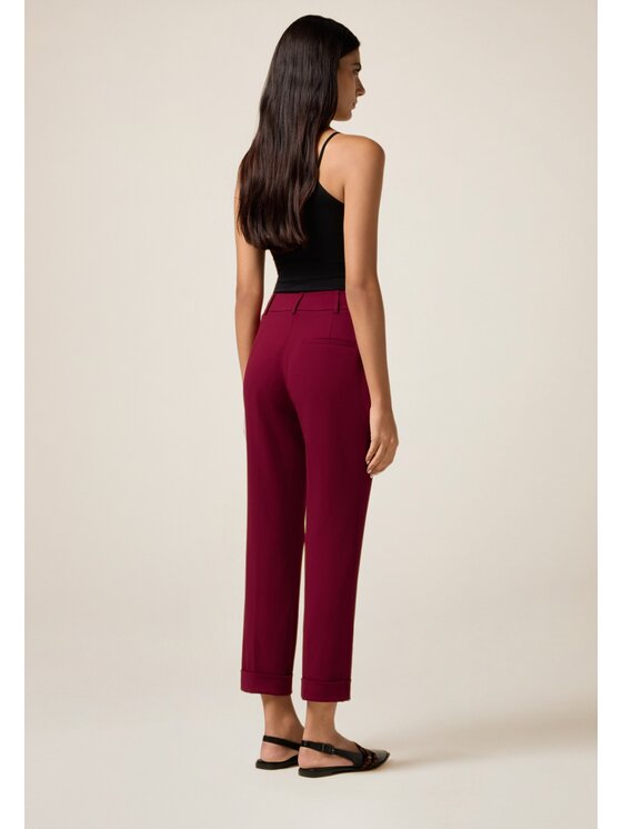 Oltre Oltre Pantaloni di tessuto P079R008667N036 Bordeaux Regular Fit