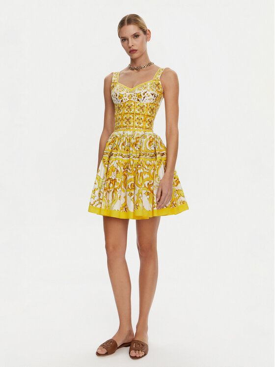 Dolce&Gabbana Dolce&Gabbana Спідниця-міді F4CB1T HH5DV Жовтий Regular Fit