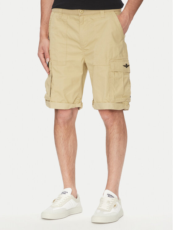Aeronautica Militare Aeronautica Militare Pantaloncini di tessuto 251BE250CT3501 Beige Regular Fit