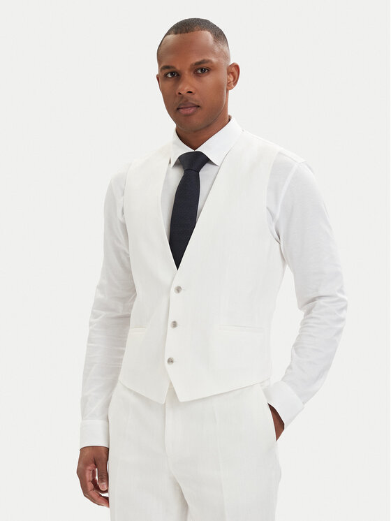 HUGO HUGO Costum Henry 50559672 Crem Slim Fit