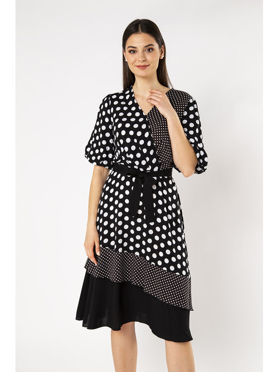 QUIOSQUE QUIOSQUE Každodenné šaty MIXCO DRESS Čierna Regular Fit
