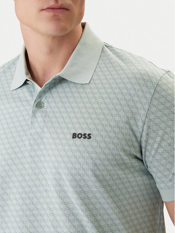 BOSS BOSS Polo PL_GOC Chip Pattern 50554591 Turkusowy Regular Fit