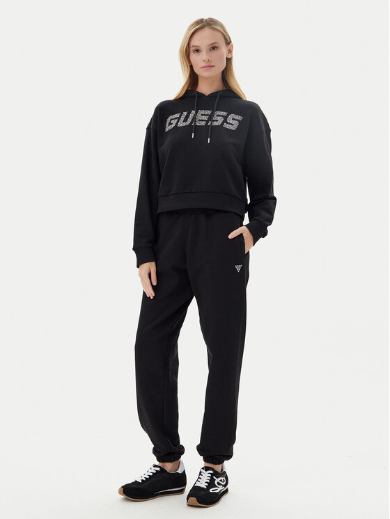 Guess Guess Teplákové nohavice V5YB17 KCRP0 Čierna Regular Fit