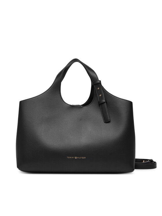 Tommy Hilfiger Tommy Hilfiger Kabelka Th Logo Satchel AW0AW18282 Černá
