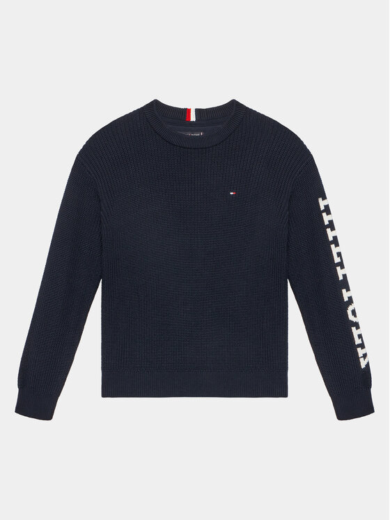 Tommy Hilfiger Tommy Hilfiger Sweter Monotype KB0KB08364 D Granatowy Regular Fit