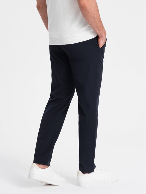 Ombre Ombre Chinosy OM-PACP-0191 Granatowy Regular Fit