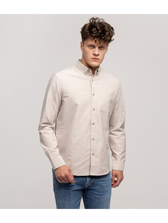Lee Cooper Lee Cooper Koszula LARS OXFORD Beżowy Regular Fit