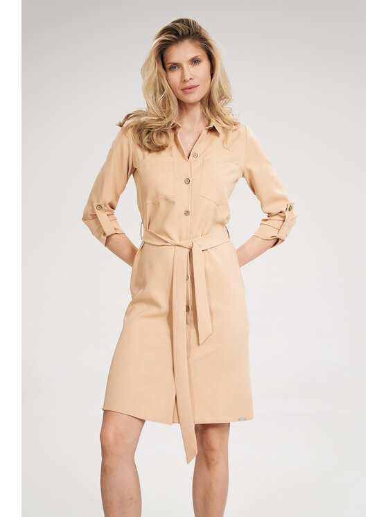 FIGL FIGL Šaty M701 Béžová Regular Fit
