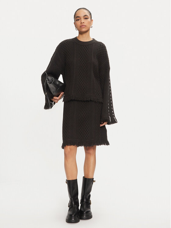 Karen by Simonsen Karen by Simonsen Fustă trapez Rollana 10105197 Negru Loose Fit