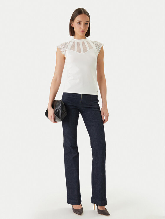 Morgan Morgan Bluza 222-DEMANE Bela Regular Fit