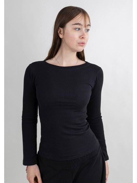 DKaren Sport DKaren Sport Bluzka DK34 Długi Czarny Classic Fit