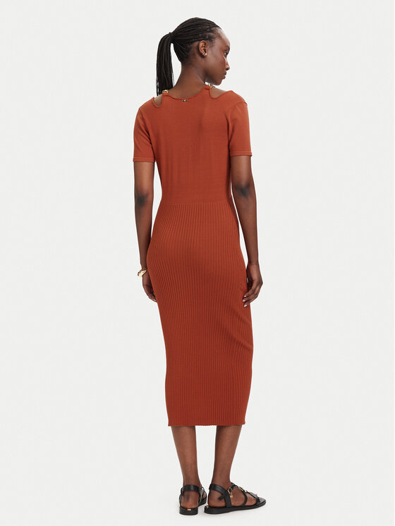 Fracomina Fracomina Плетена рокля FJ26SD5001K56501 Светлочервен Slim Fit