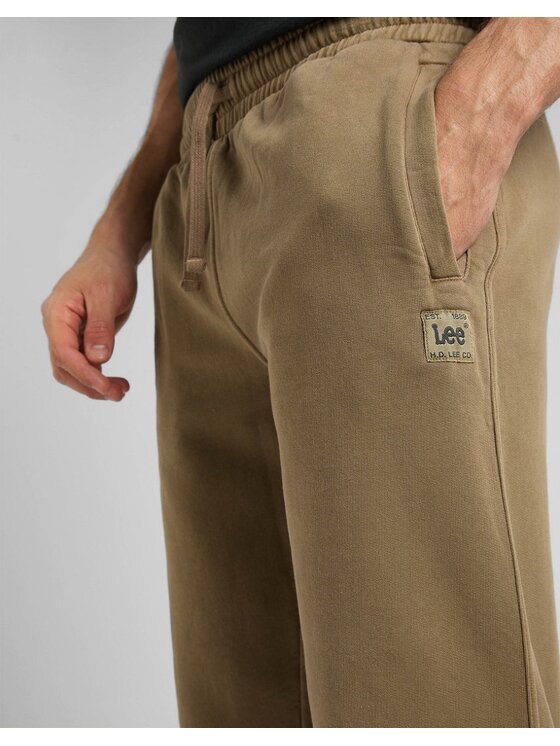 Lee Lee Spodnie dresowe SWEAT PANT Brązowy Loose Fit