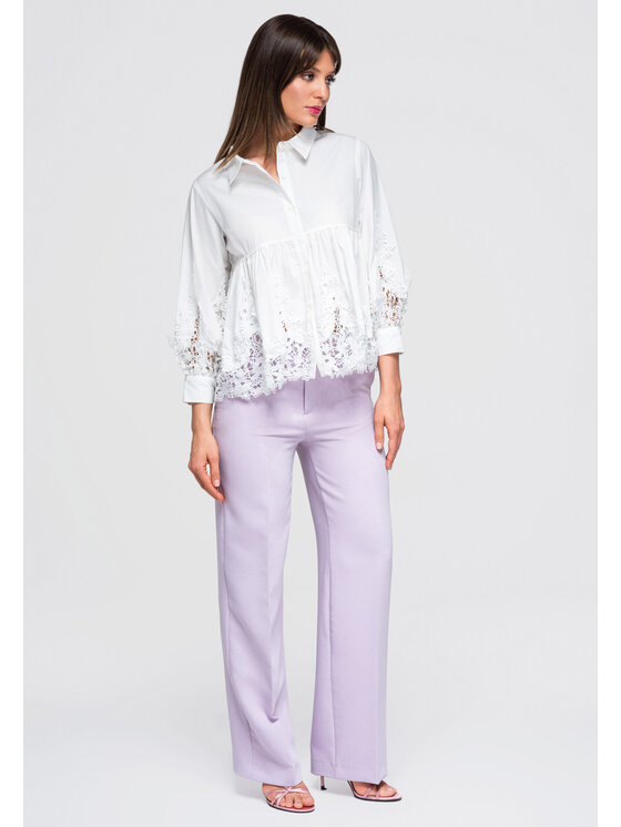 Ombre Ombre Koszula OW-SH-E0046 Biały Loose Fit