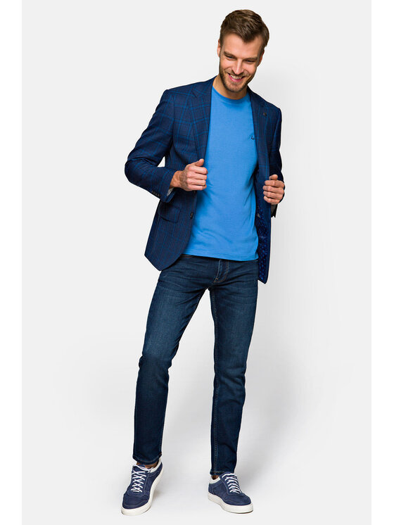 Lancerto Lancerto Marynarka Pula 3 Granatowy Regular Fit