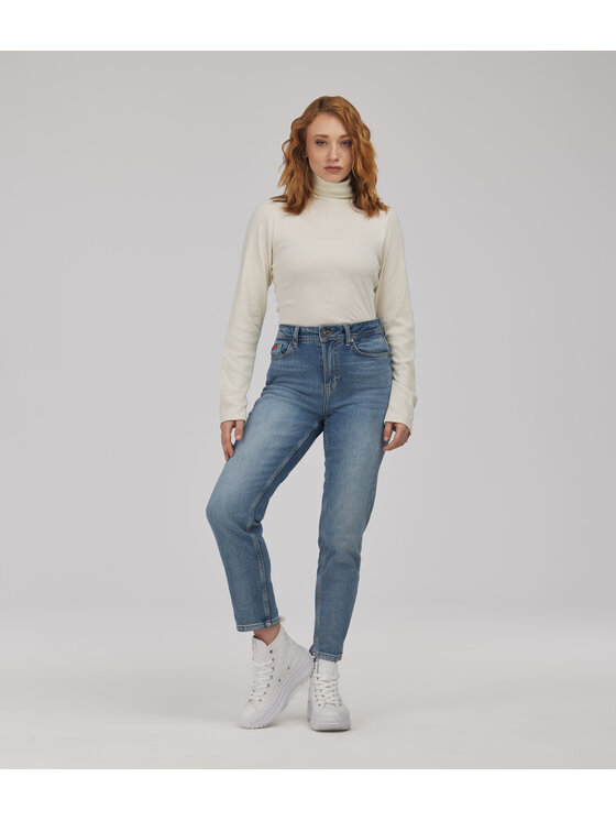 Lee Cooper Lee Cooper Jeansy MATEA Niebieski Mom Fit