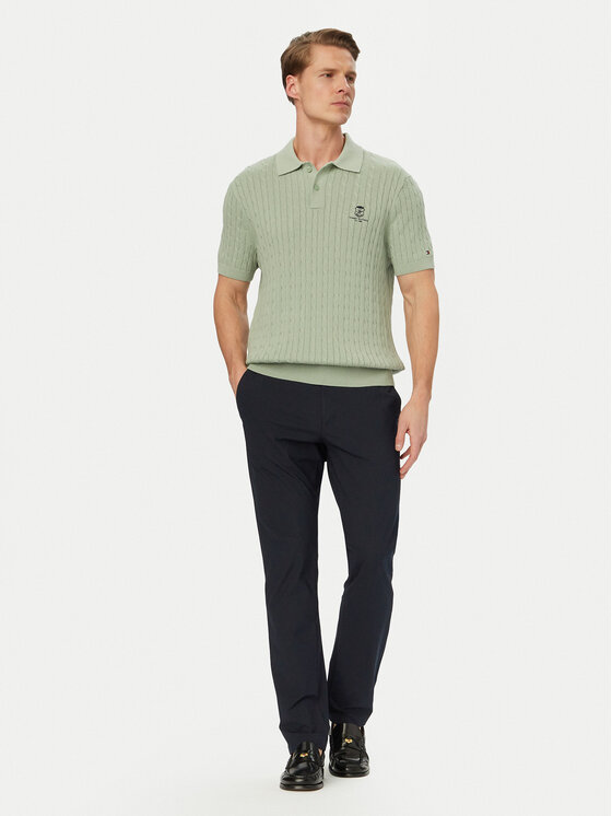 Tommy Hilfiger Tommy Hilfiger Polo MW0MW42788 Zielony jasny Regular Fit