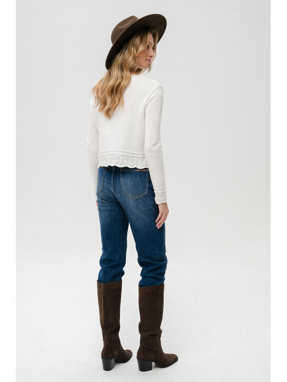 blue shadow blue shadow Sweter Wanesa Biały Regular Fit
