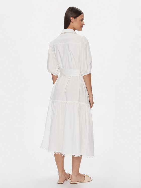 Fracomina Fracomina Hemdkleid FR24SD2023W68201 Weiß Regular Fit