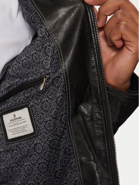 Milestone Milestone Giacca di pelle Marco 991064 20305 Nero Regular Fit