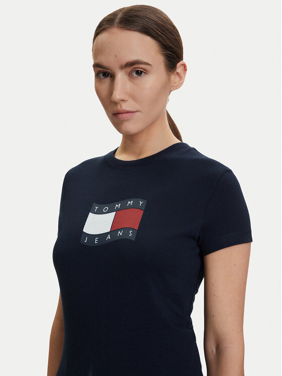 Tommy Jeans Tommy Jeans T-Shirt DW0DW22781 Tmavomodrá Regular Fit