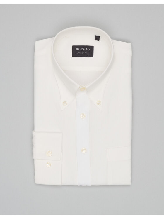 Borgio Borgio Koszula Terrassa 00683 Biały Relaxed Fit