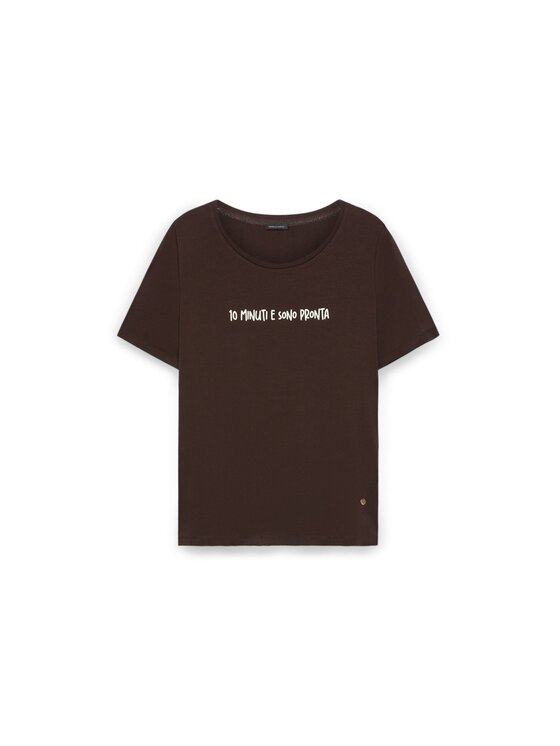 Fiorella Rubino Fiorella Rubino T-Shirt G0EQL009367N022 Brązowy Regular Fit