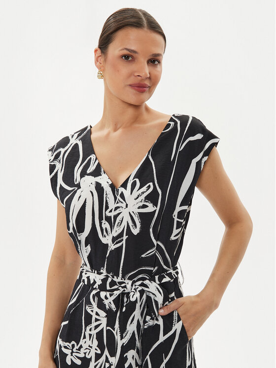 Desigual Desigual Kezeslábas Macroflor 24WWPWX0 Fekete Regular Fit