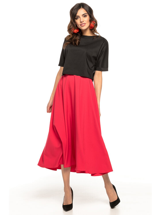 Tessita Tessita Spódnica midi T260 Czerwony A-Line Fit