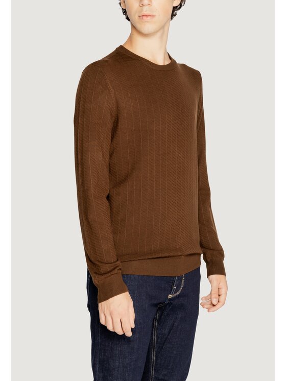Antony Morato Antony Morato Sweter VISCOSA BLEND YARN 3D Brązowy Regular Fit