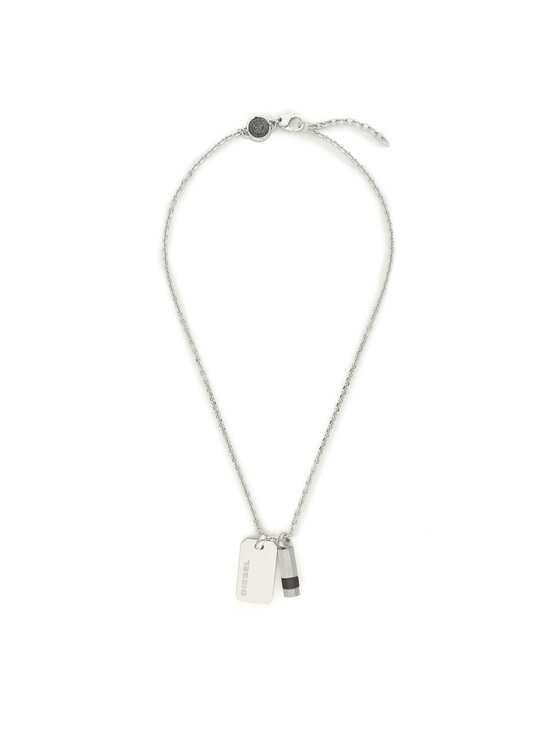 Diesel Diesel Náhrdelník Brave Armor Double Pendant DX1156040 Strieborná