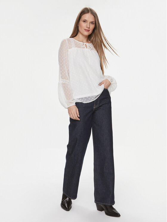 Vila Vila Blusa Edee 14079577 Bianco Regular Fit
