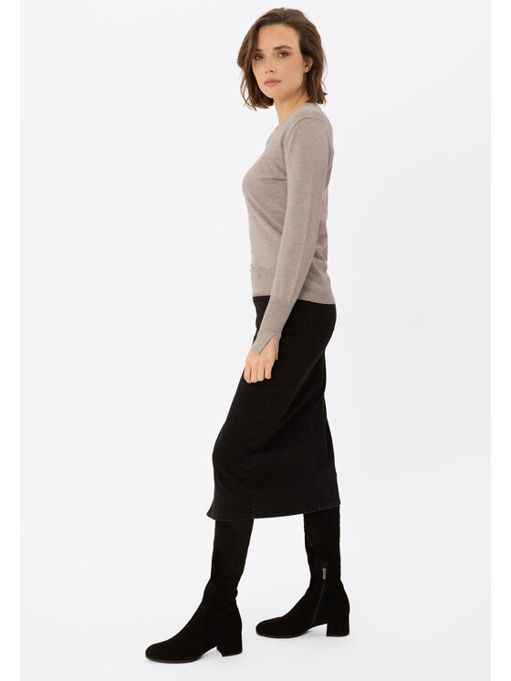 Volcano Volcano Sweter S-NELI Beżowy Regular Fit