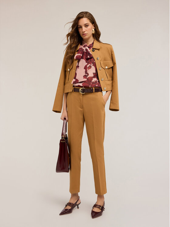Motivi Motivi Pantaloni di tessuto P069Q004098N012 Marrone Regular Fit