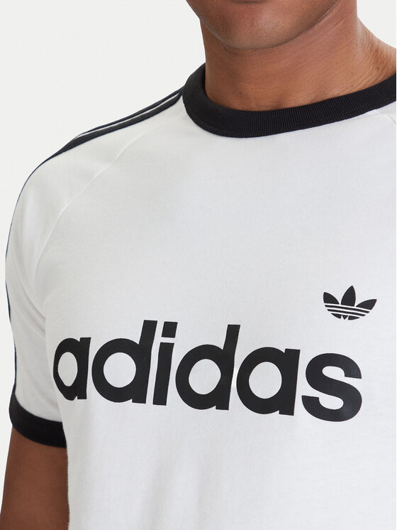adidas adidas Tricou 3-Stripes Ringer KF0418 Alb Slim Fit