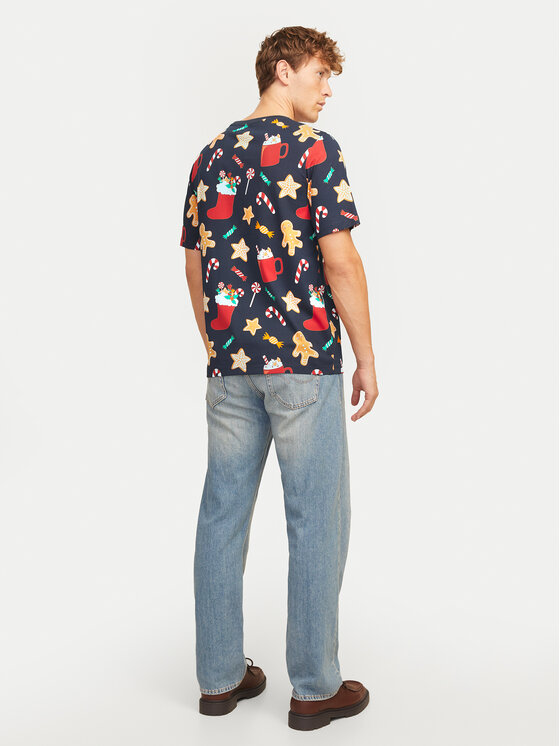 Jack&Jones Jack&Jones Tričko Xmas Merry 12265399 Tmavomodrá Standard Fit