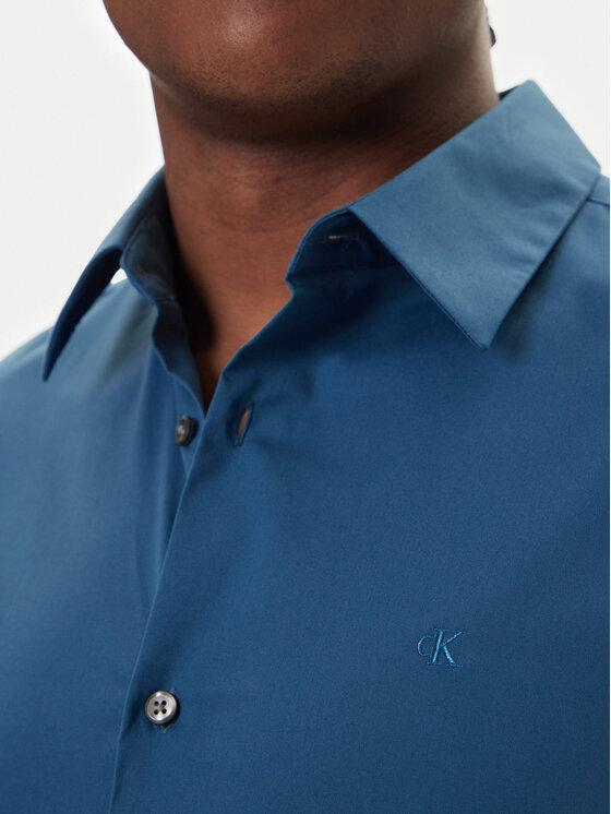 Calvin Klein Calvin Klein Риза LV04LB145G Син Slim Fit