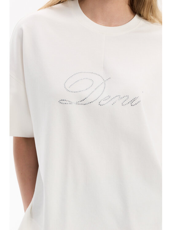 Deni Cler Milano Deni Cler Milano T-Shirt T-DC-T201-F5-10-10-1 Biały Loose Fit