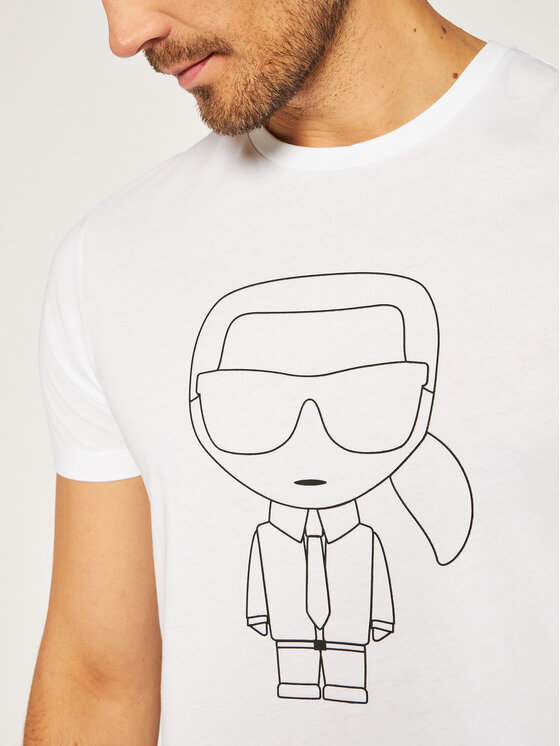 KARL LAGERFELD KARL LAGERFELD T-shirt Crewneck 755040 502224 Bijela Regular Fit