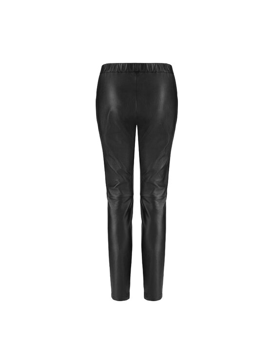 La Mania La Mania Kožené kalhoty ARGEN 2 Černá Classic Fit