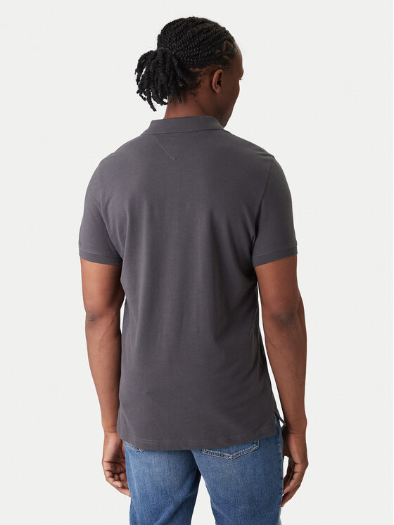 Tommy Jeans Tommy Jeans Тениска с яка и копчета DM0DM20676 Сив Slim Fit
