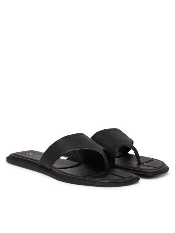 Calvin Klein Calvin Klein Šlepetės per pirštą Leather Toe Post Sandals HW0HW02866 Juoda