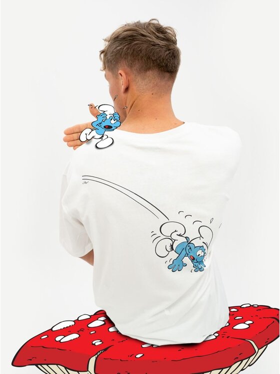 Smerfy Smerfy T-Shirt Szeroka luźna 111552 Biały Oversize